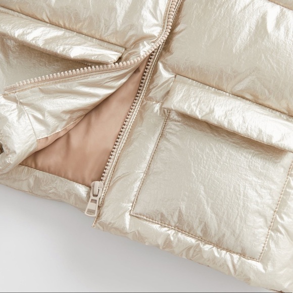 ZARA BNWT Kids Lighweight Metallic Padded Jacket - Picture 2 of 3